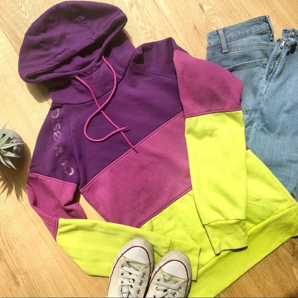 AMNESIA COLOURFUL HOODIE COLORBLOCK -  S - Picture 1 of 8